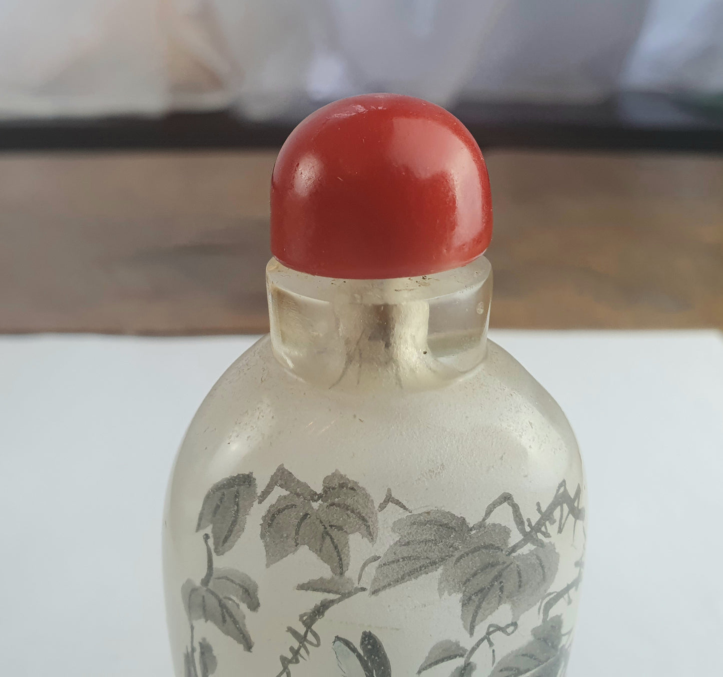 Nice Signed Antique Chinese Inside Painted Glass Snuff Bottle - Cats and Rabbits