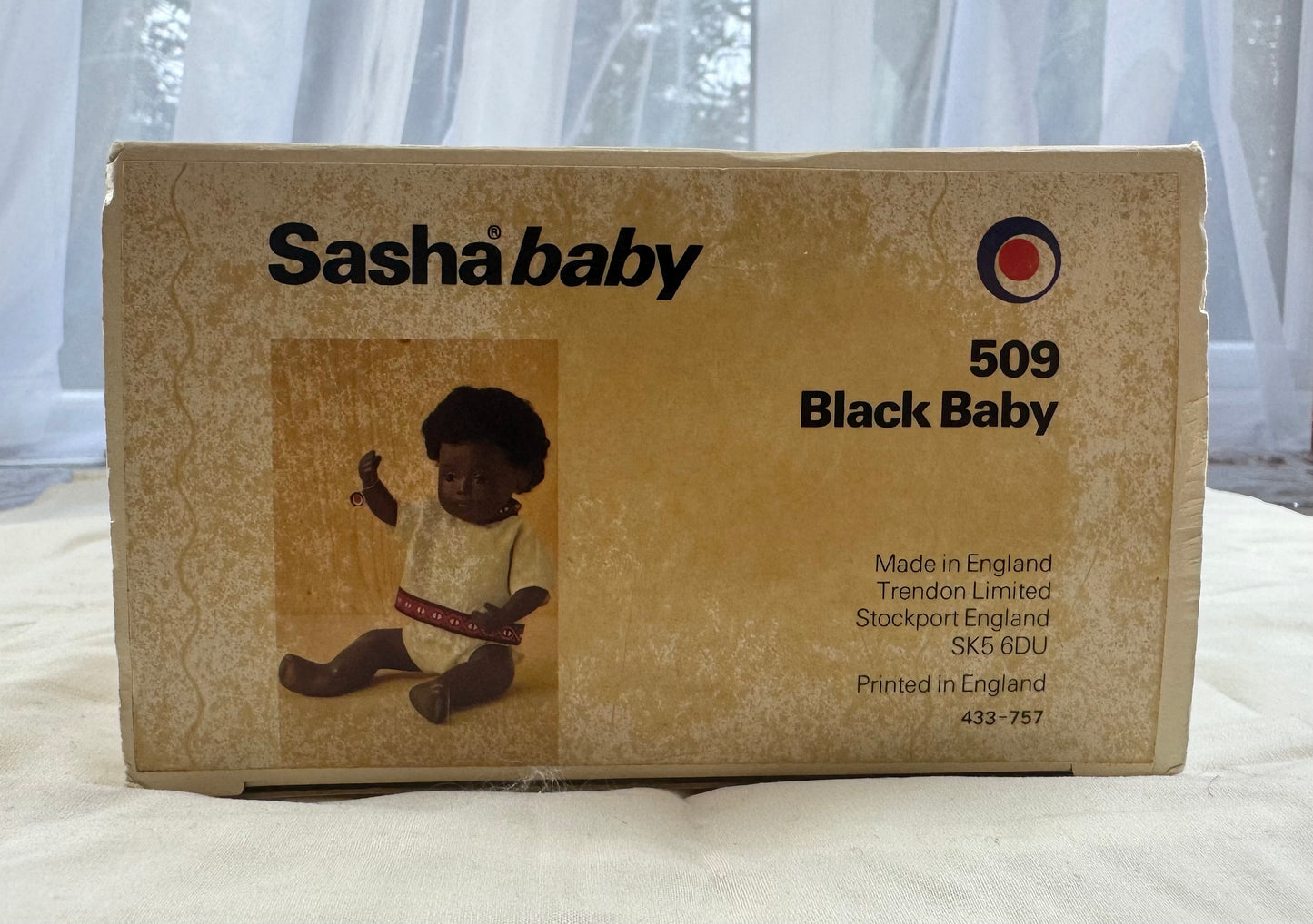 Vintage Original Sasha Black Baby Girl 509 - with Box & Basket