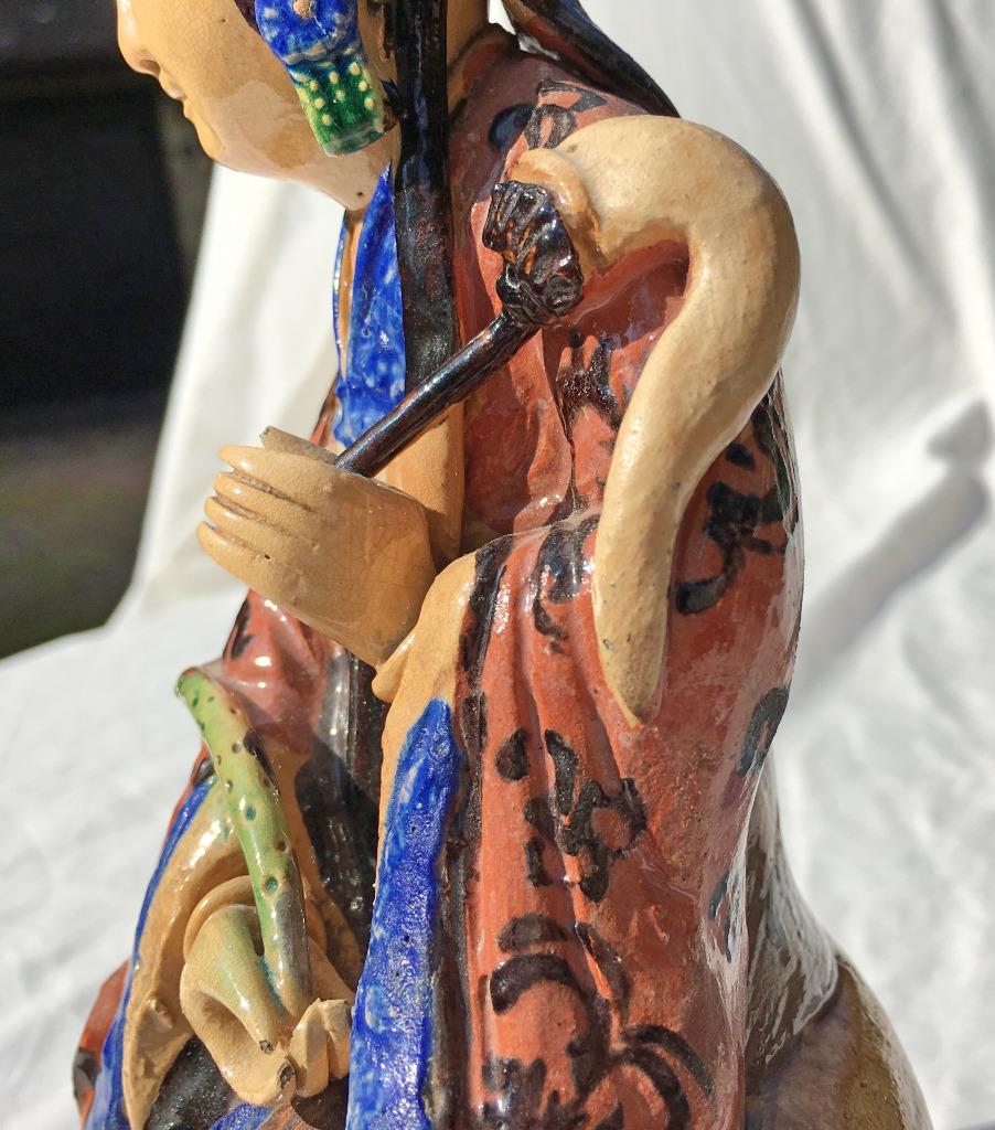 Antique Chinese Figure of Guanyin with Lotus Flower - 19th Century (Qing Dynasty)